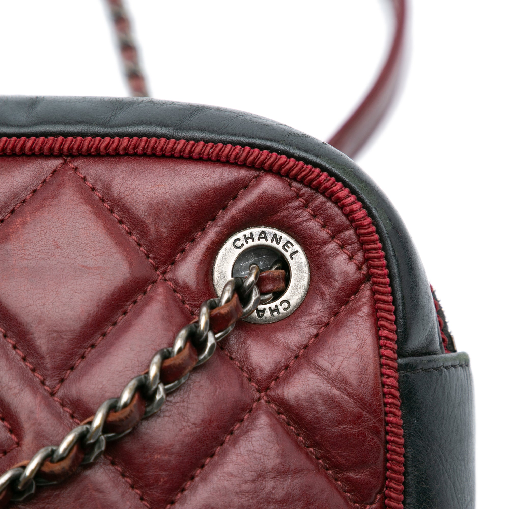 Small Bicolor Quilted Calfskin Ballerine Camera Bag