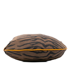 Small Zebra Print Canvas Oyster Hobo
