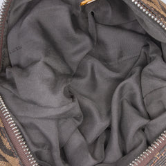 Small Zebra Print Canvas Oyster Hobo