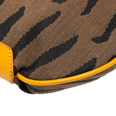 Small Zebra Print Canvas Oyster Hobo