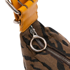 Small Zebra Print Canvas Oyster Hobo