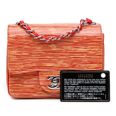Mini Square Classic Patent Striped Single Flap