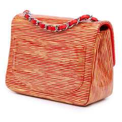Mini Square Classic Patent Striped Single Flap