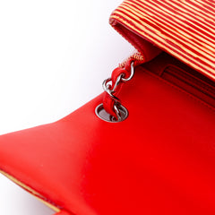 Mini Square Classic Patent Striped Single Flap