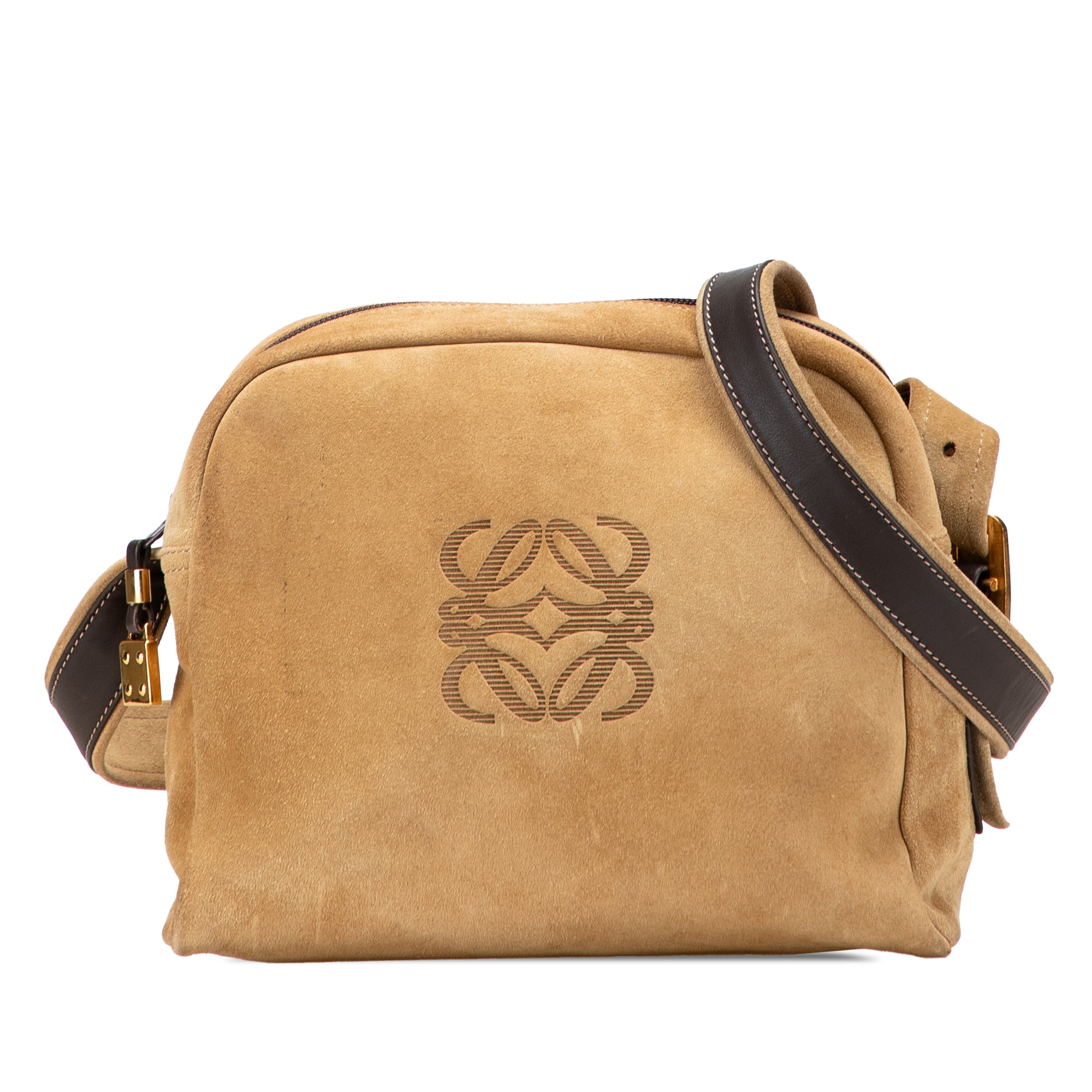 Suede Anagram Crossbody