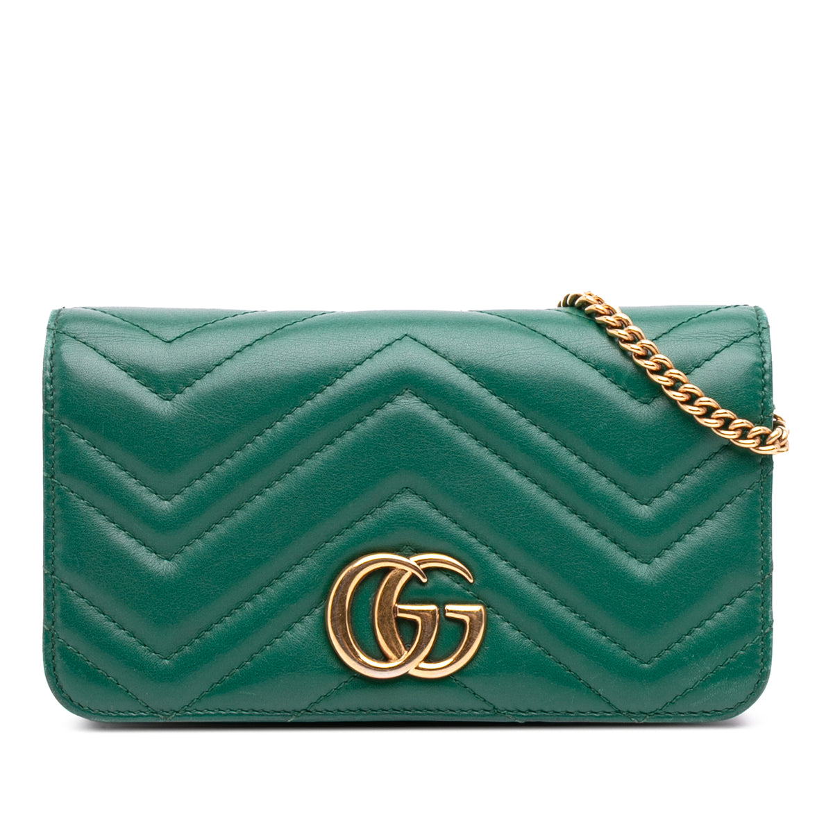 Mini GG Marmont Matelasse Leather Wallet On Chain