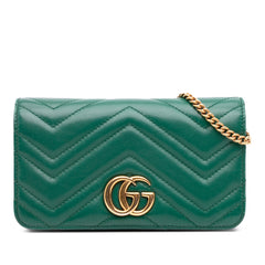 Mini GG Marmont Matelasse Leather Wallet On Chain
