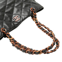 CC Quilted Caviar Tortoise Chain Tote