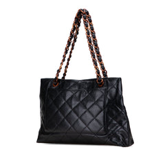 CC Quilted Caviar Tortoise Chain Tote