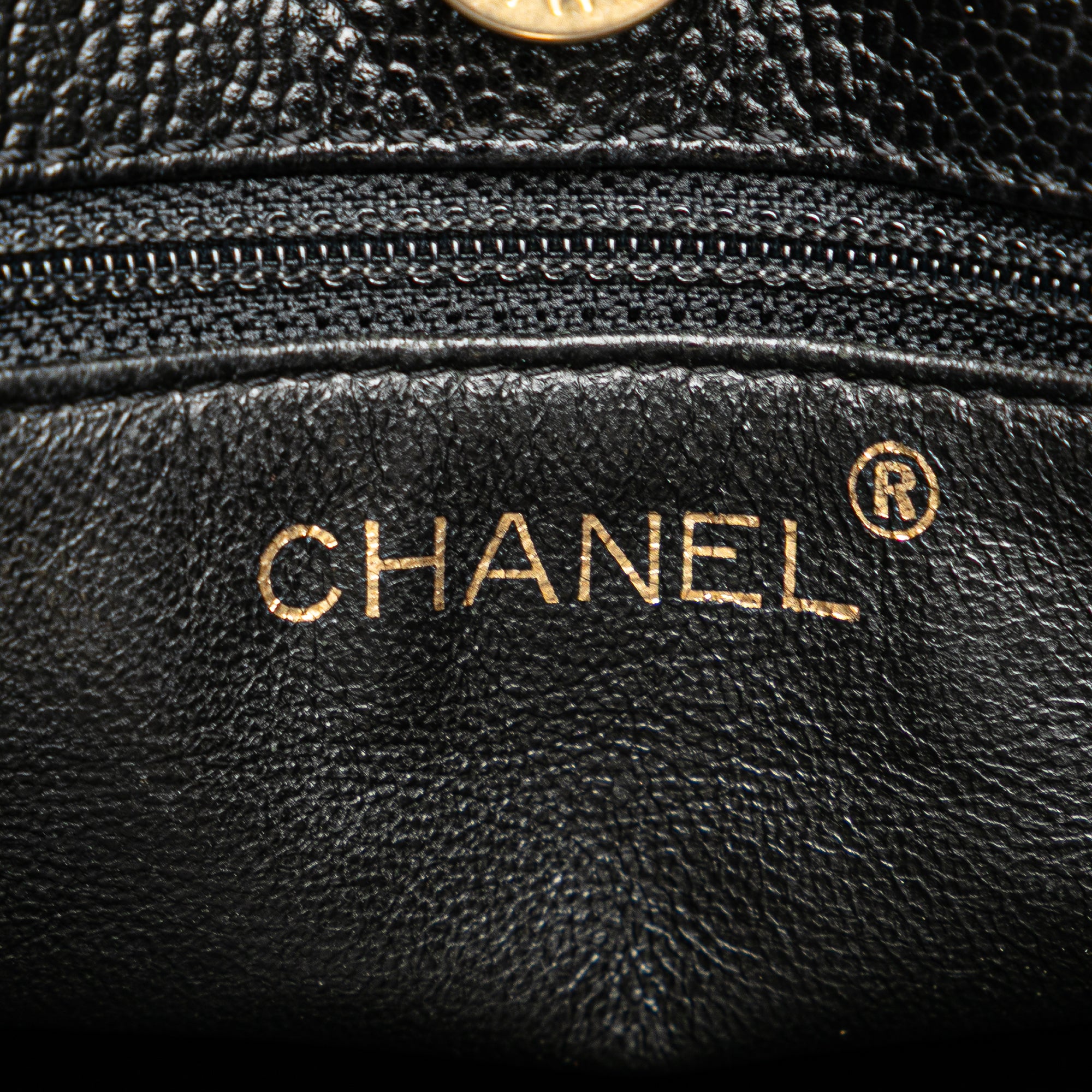 CC Quilted Caviar Tortoise Chain Tote