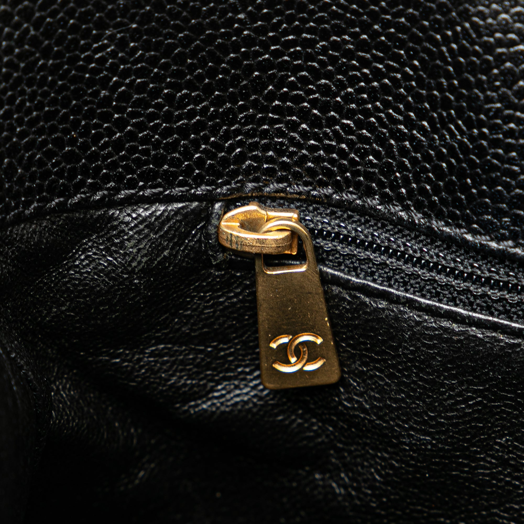 CC Quilted Caviar Tortoise Chain Tote