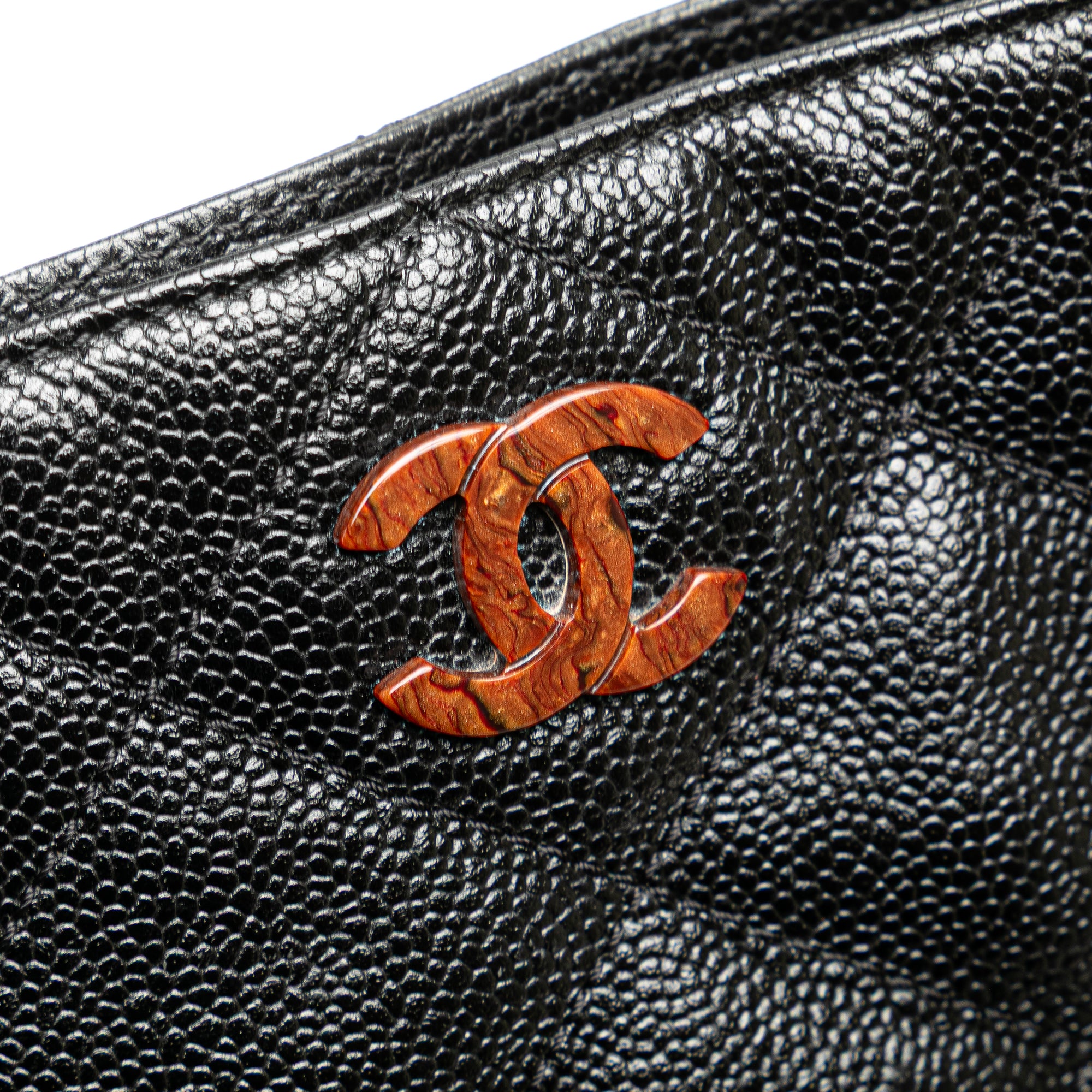 CC Quilted Caviar Tortoise Chain Tote