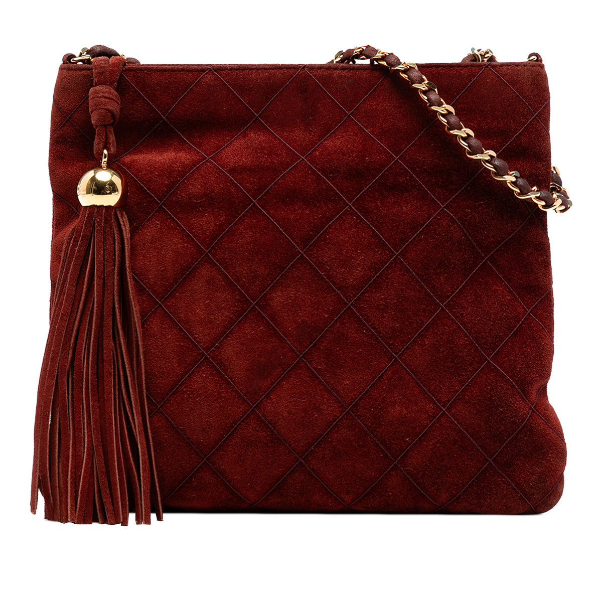 CC Quilted Suede Tassel Crossbody