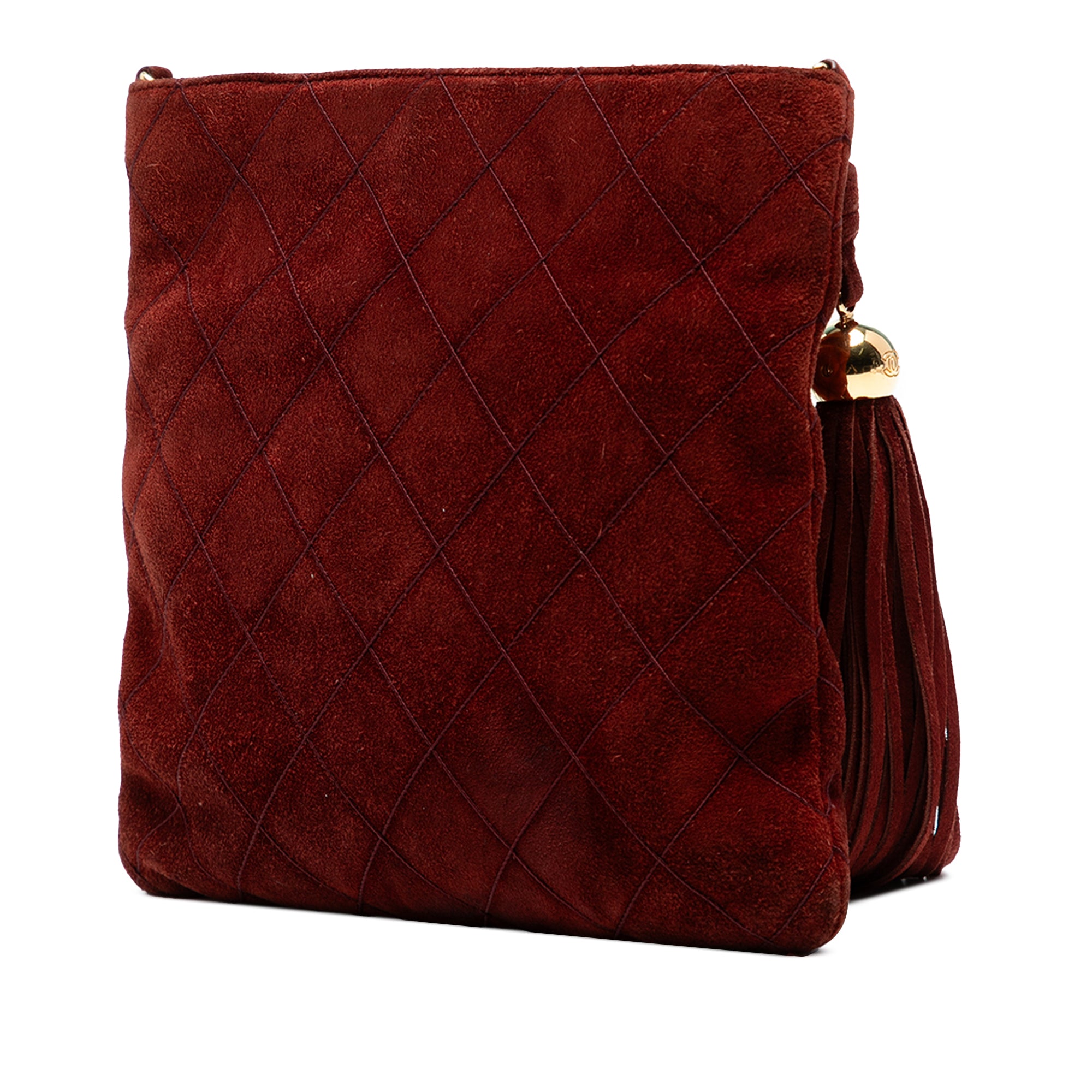 CC Quilted Suede Tassel Crossbody