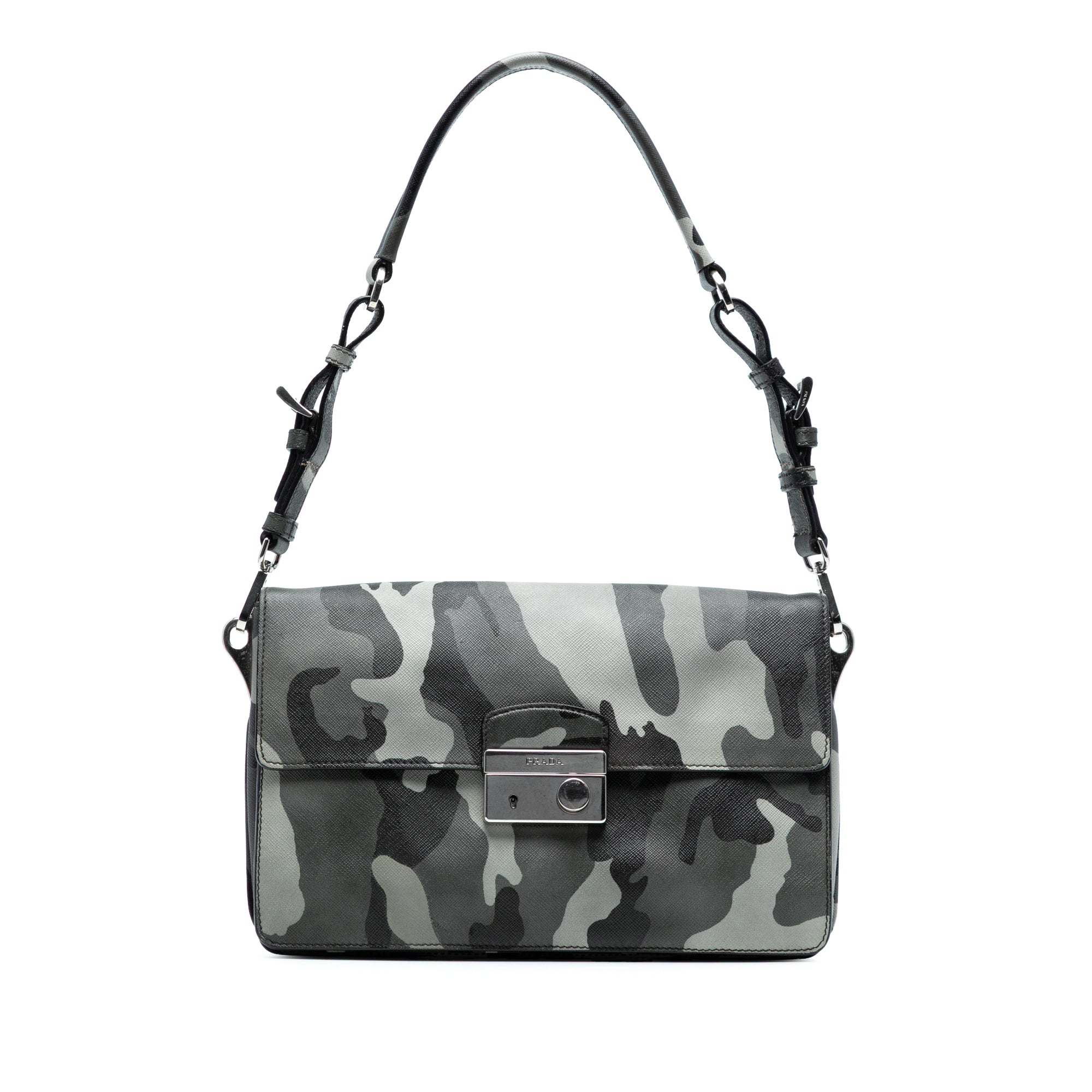 Saffiano Camouflage Sound Lock Shoulder Bag