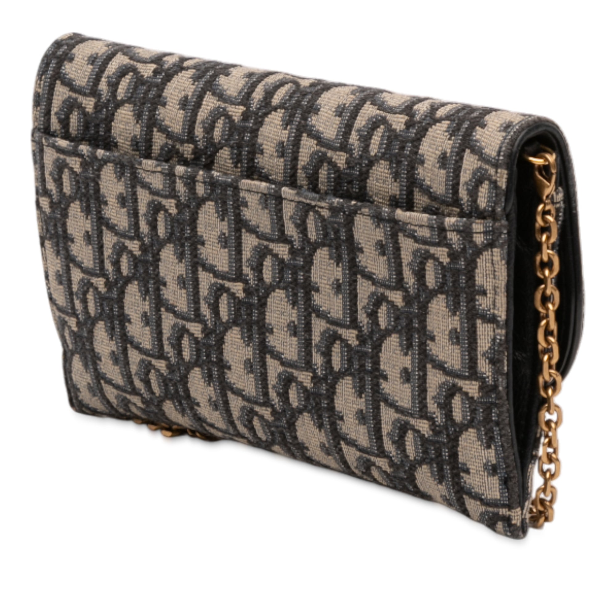 Oblique Canvas Saddle Wallet On Chain