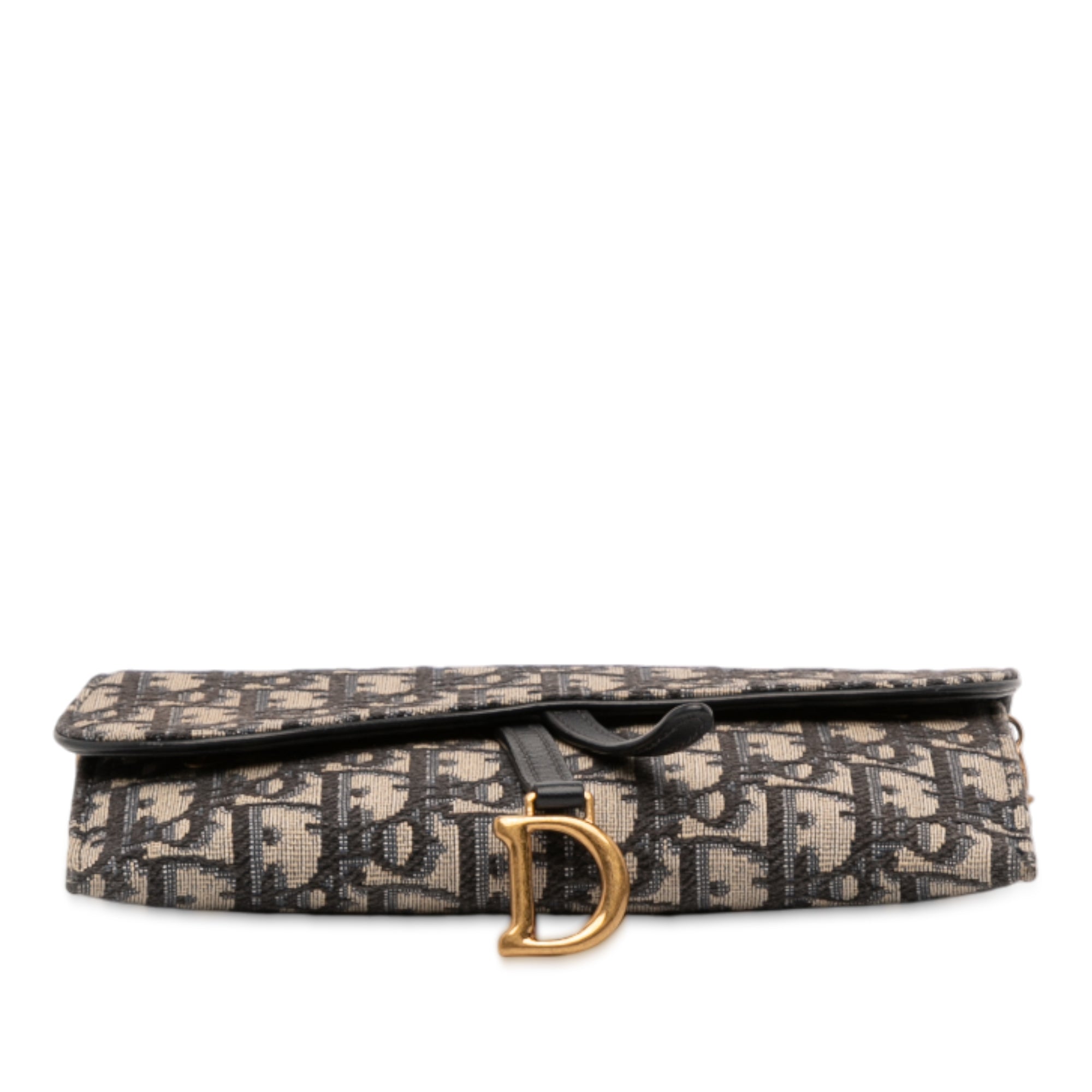 Oblique Canvas Saddle Wallet On Chain
