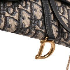 Oblique Canvas Saddle Wallet On Chain