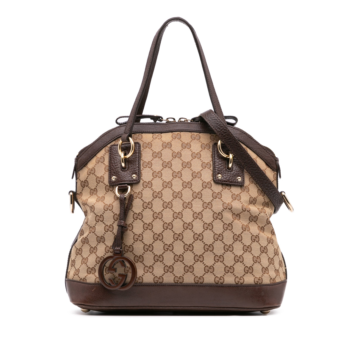 Medium GG Canvas Charm Dome Satchel