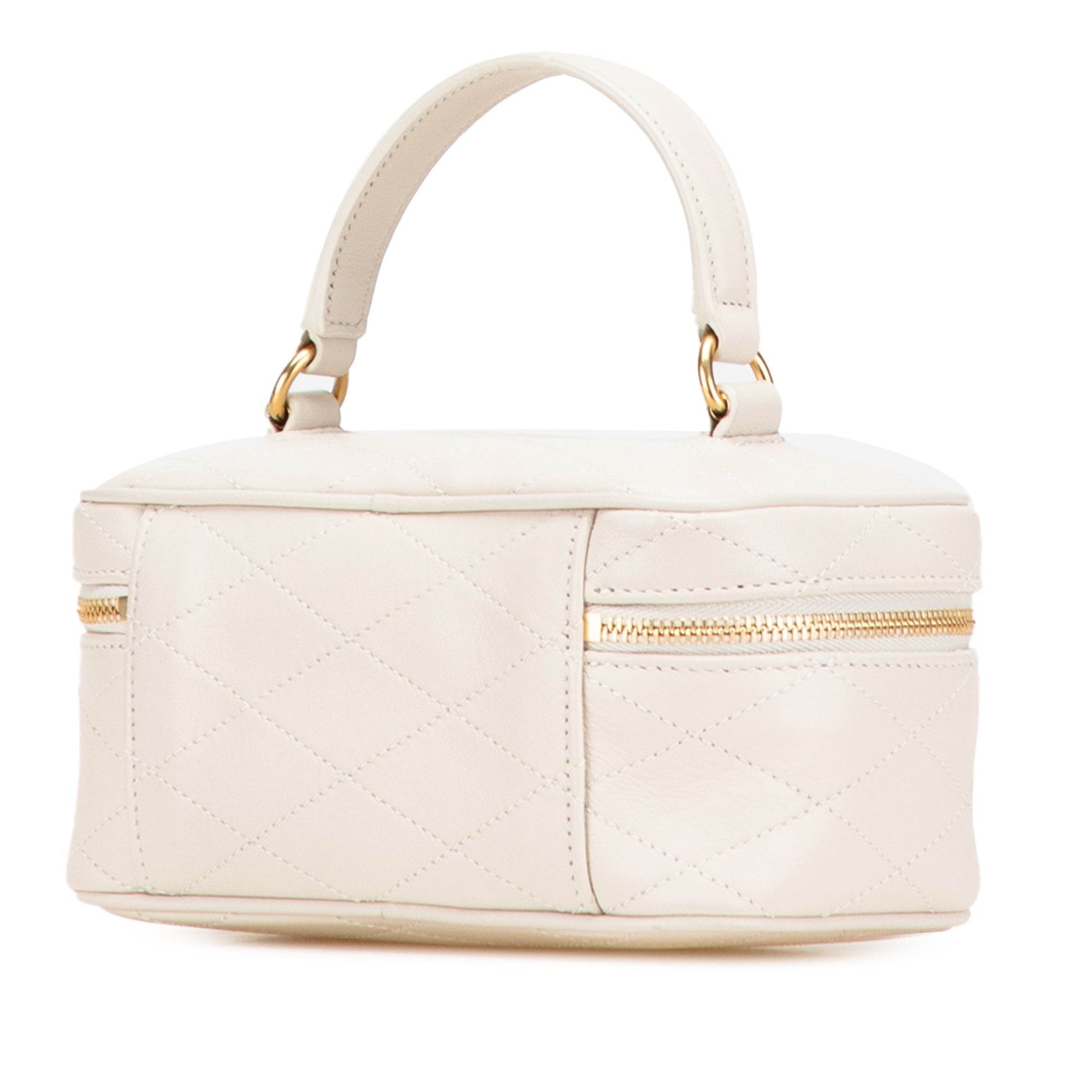 Quilted Lambskin East West Vanity Case
