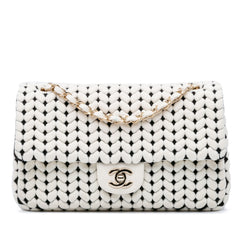 Medium Calfskin and Wool Knit Single Flap