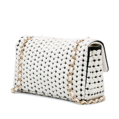 Medium Calfskin and Wool Knit Single Flap