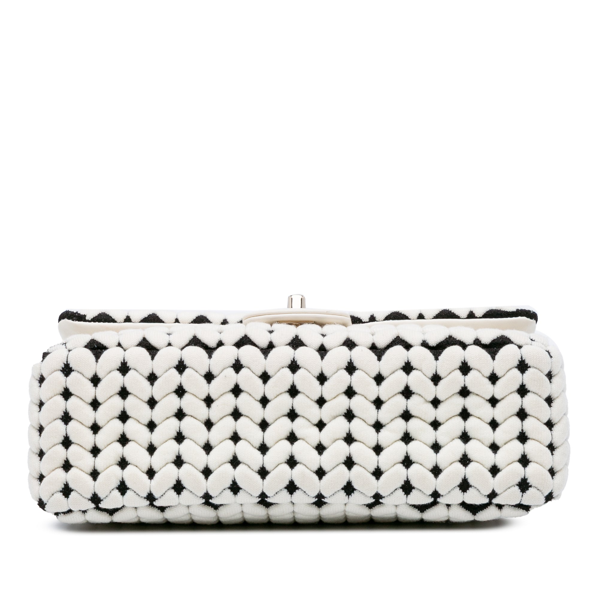 Medium Calfskin and Wool Knit Single Flap