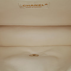 Medium Calfskin and Wool Knit Single Flap
