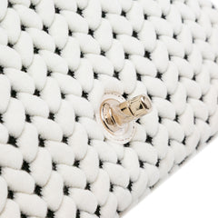 Medium Calfskin and Wool Knit Single Flap
