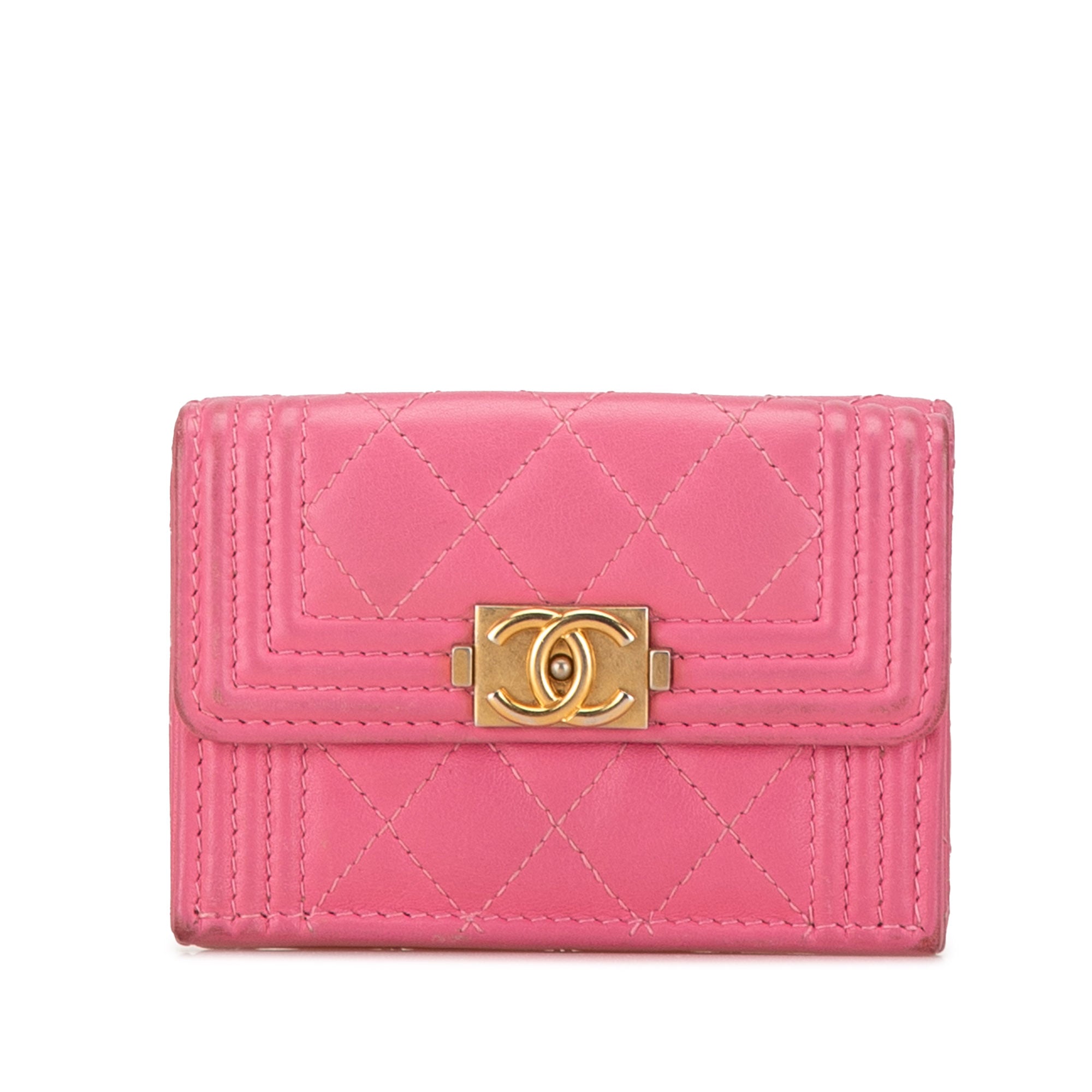 Lambskin Boy Flap Compact Wallet