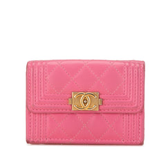 Lambskin Boy Flap Compact Wallet