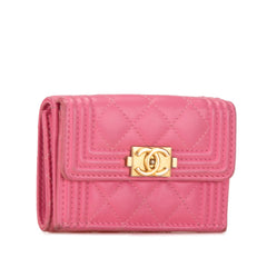 Lambskin Boy Flap Compact Wallet