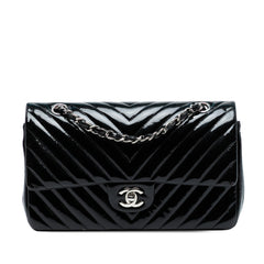 Medium Classic Chevron Patent Double Flap