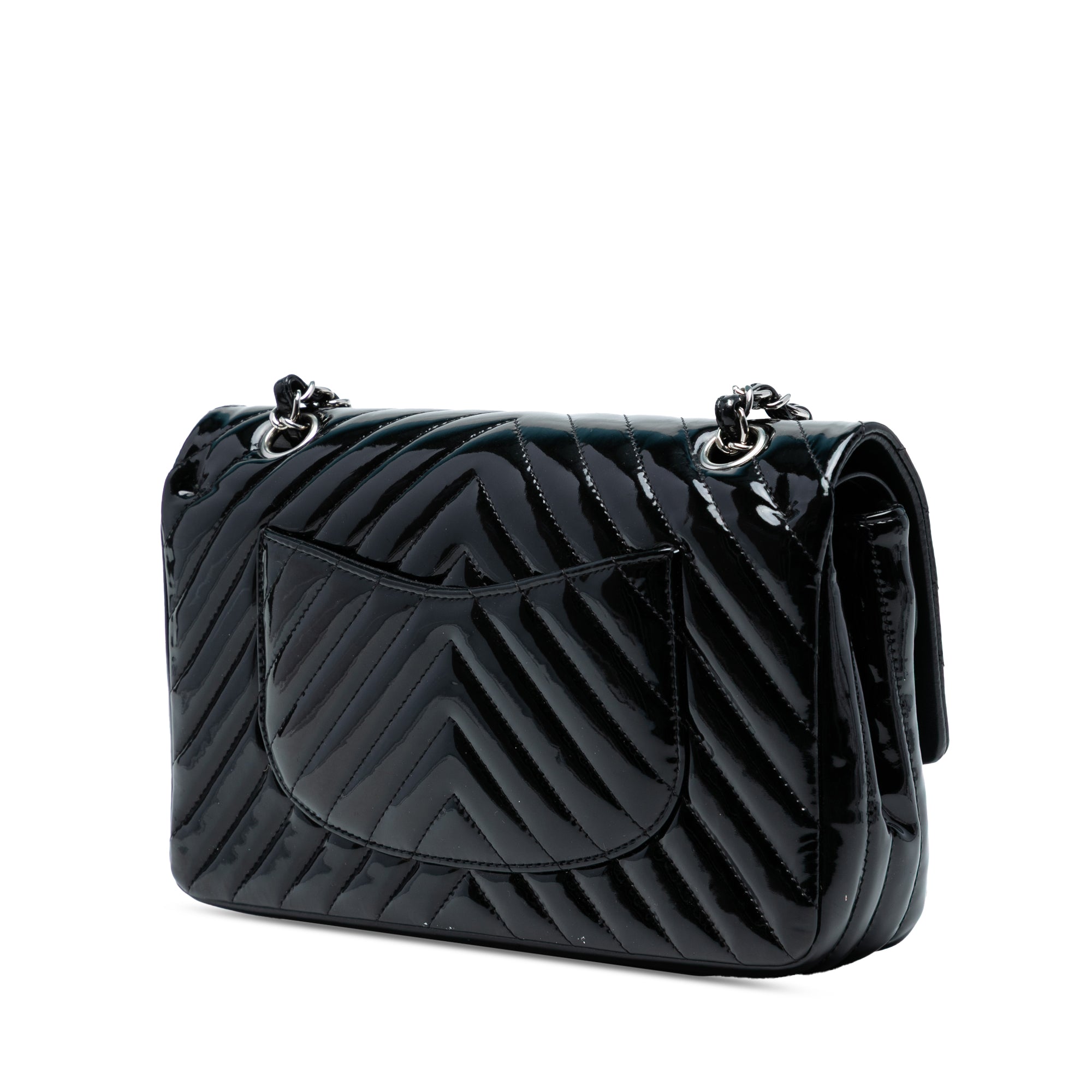Medium Classic Chevron Patent Double Flap