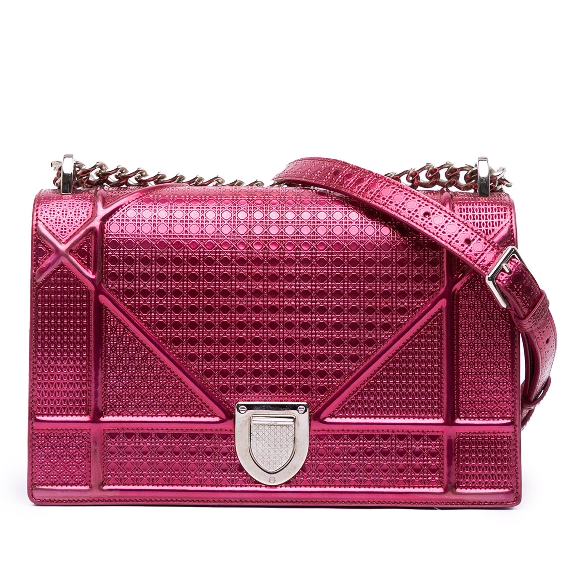 Medium Metallic Patent Microcannage Diorama Flap