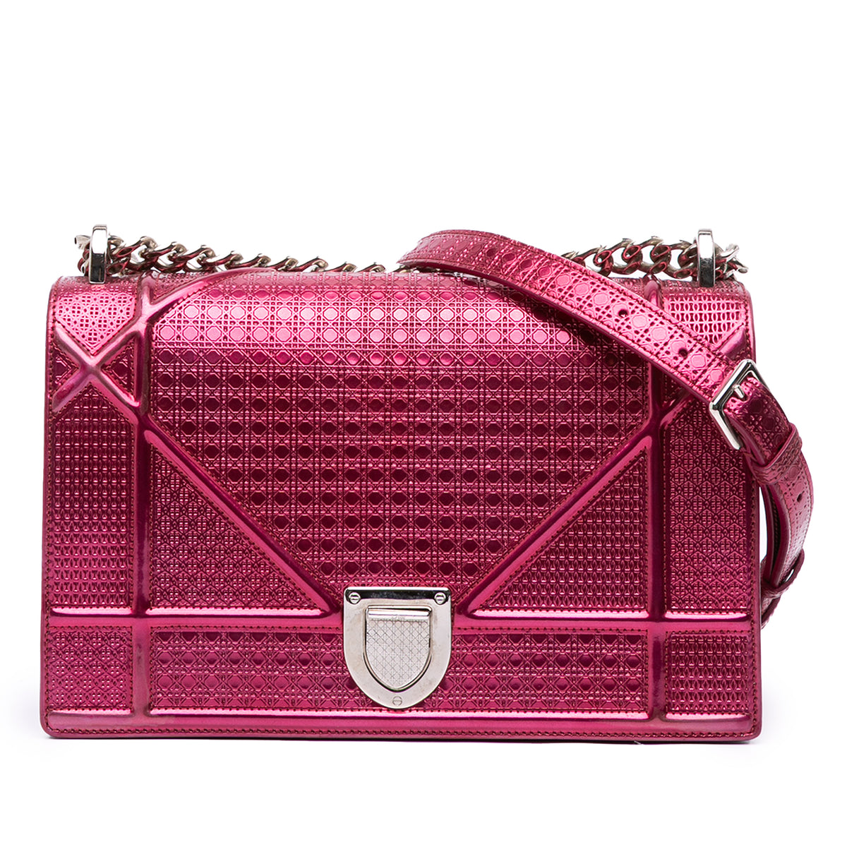 Medium Metallic Patent Microcannage Diorama Flap