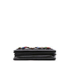 Paris Byzance Lambskin Jeweled Evening Clutch with Chain
