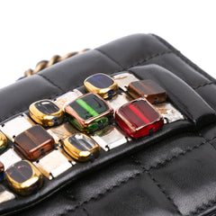 Paris Byzance Lambskin Jeweled Evening Clutch with Chain