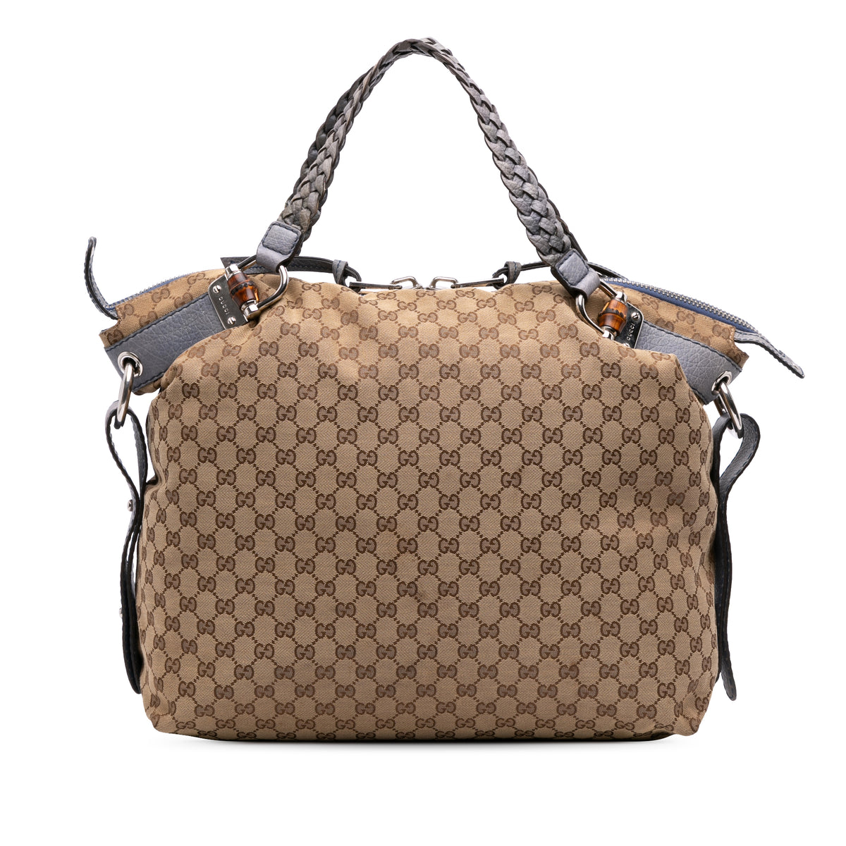 Large GG Canvas Bamboo Bar Tote