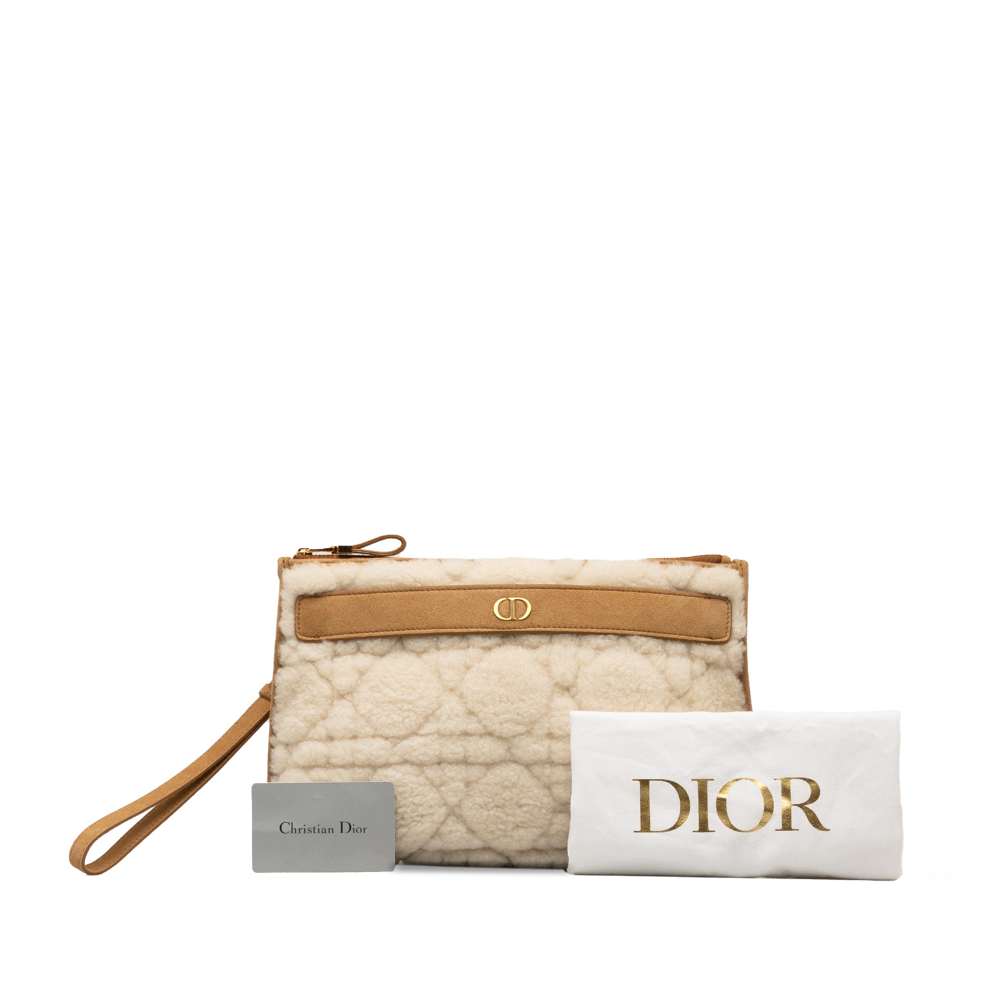Large Shearling Caro Pouch
