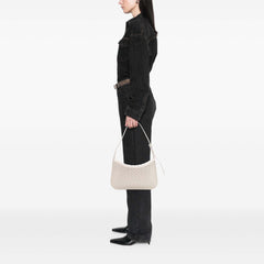 Brushed Calfskin Intrecciato Cradle Fold Over Shoulder Bag