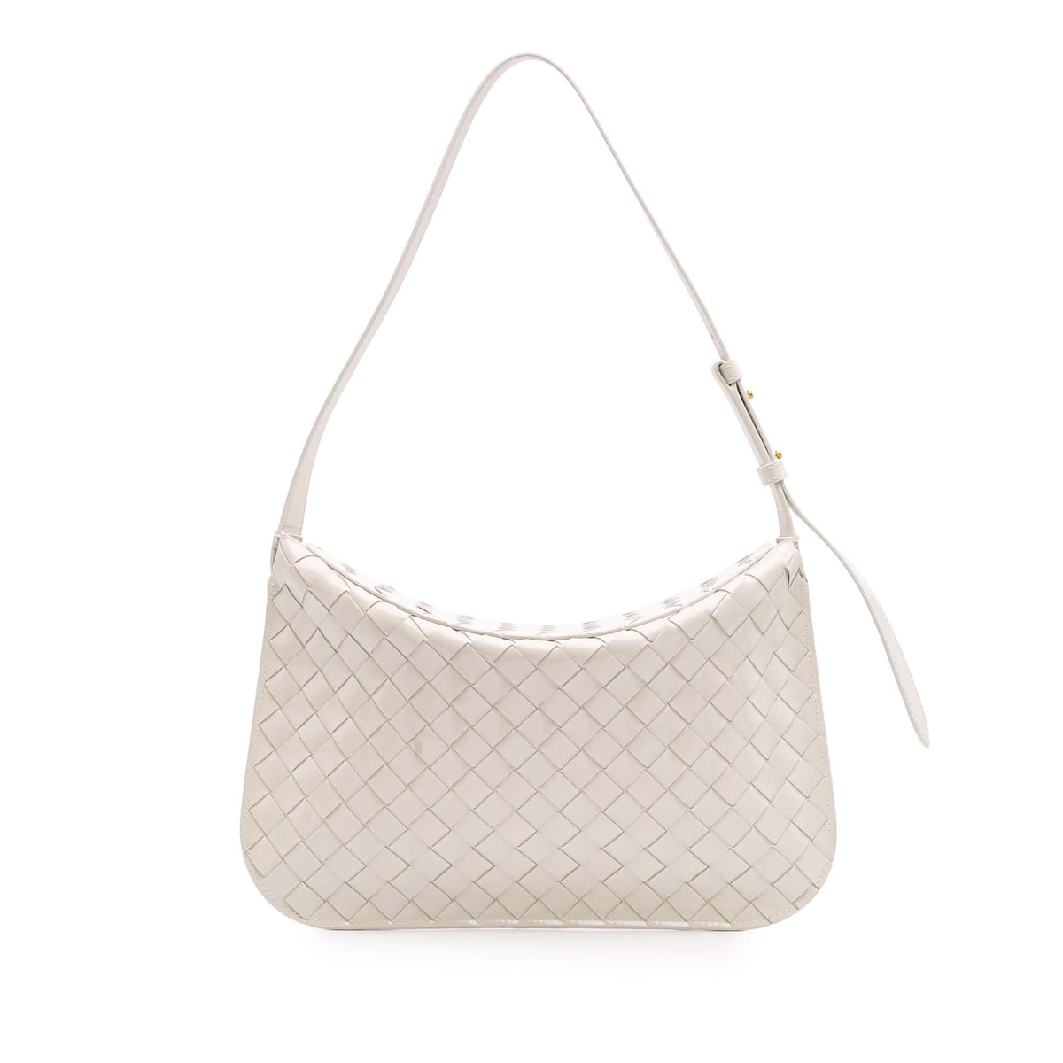 Brushed Calfskin Intrecciato Cradle Fold Over Shoulder Bag
