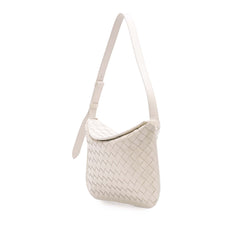 Brushed Calfskin Intrecciato Cradle Fold Over Shoulder Bag
