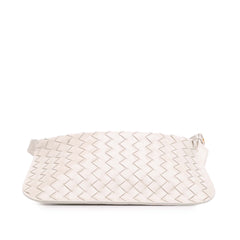 Brushed Calfskin Intrecciato Cradle Fold Over Shoulder Bag