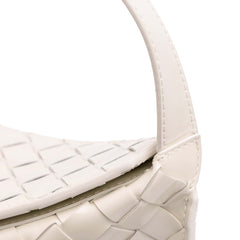 Brushed Calfskin Intrecciato Cradle Fold Over Shoulder Bag