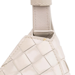 Brushed Calfskin Intrecciato Cradle Fold Over Shoulder Bag