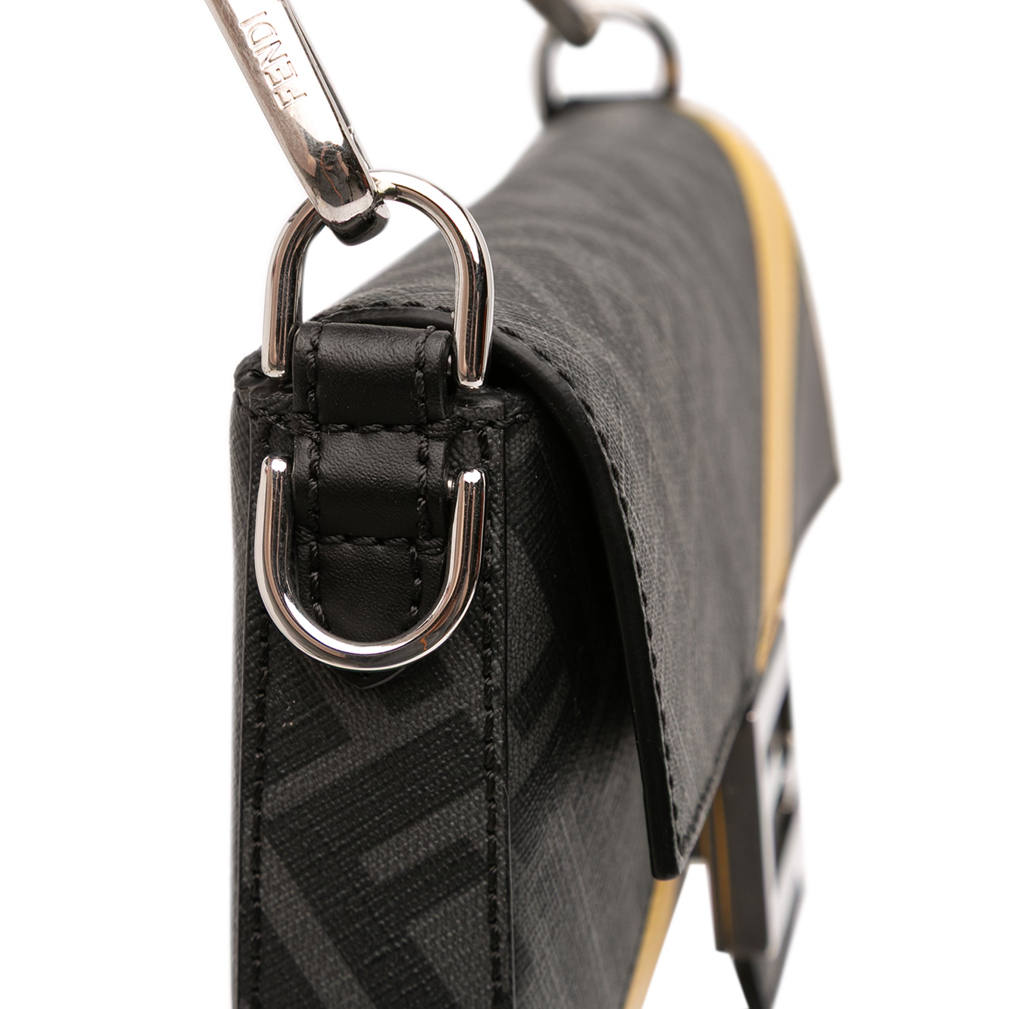 Zucca Coated Canvas FF 1974 Diagonal Convertible Baguette Satchel