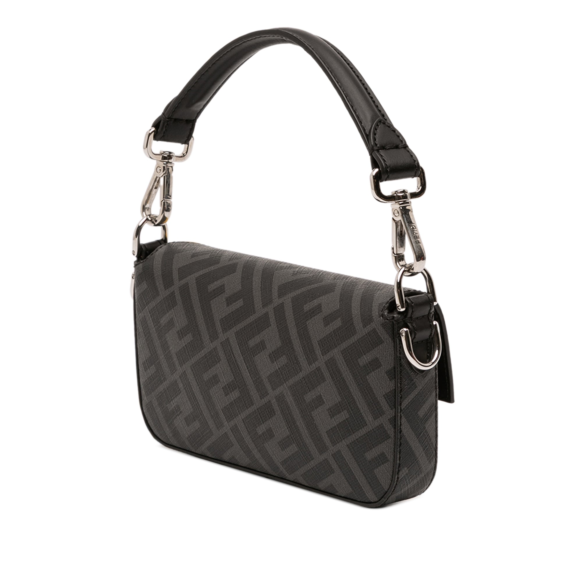 Zucca Coated Canvas FF 1974 Diagonal Convertible Baguette Satchel