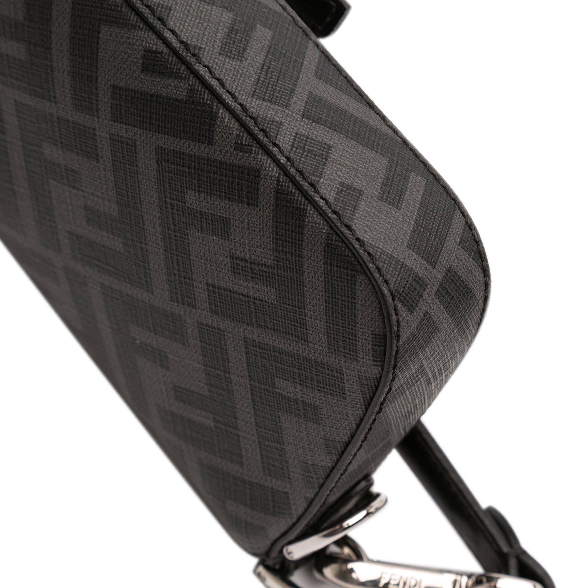 Zucca Coated Canvas FF 1974 Diagonal Convertible Baguette Satchel