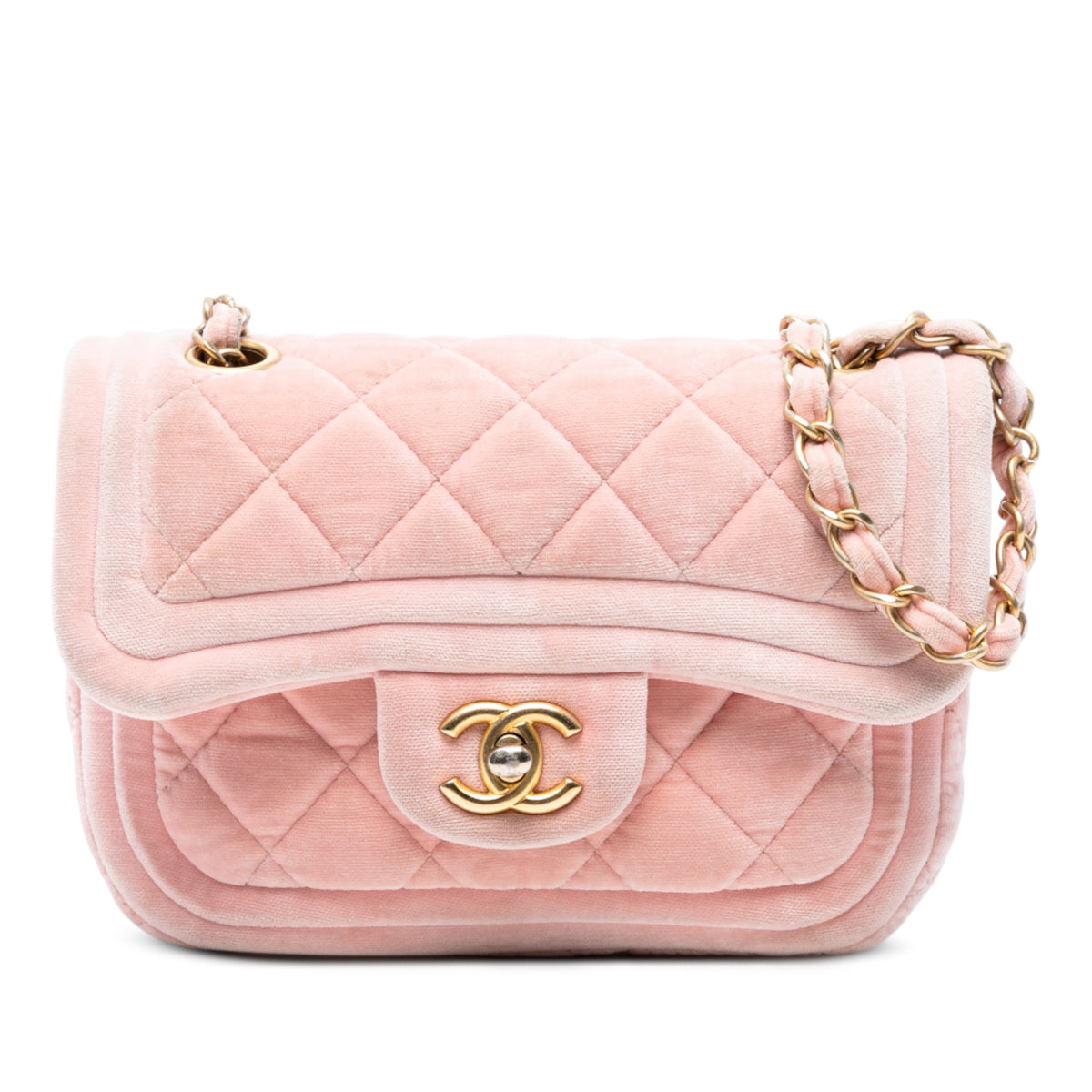 Mini Quilted Velvet Double Frame Flap